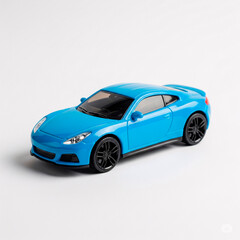 Fototapeta premium Blue sports car on a light background. 3d render image.