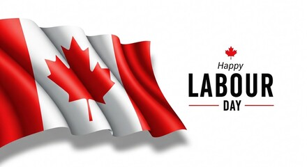 Canadian Labour Day: Celebrate Workers with a Waving Maple Leaf Flag Graphic