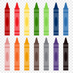 Set of colored crayons vector