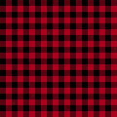 Red and black lumberjack plaid seamless pattern