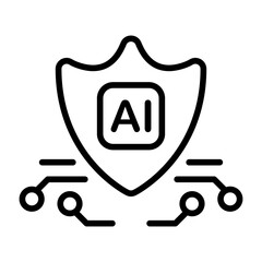 Ai Safety Outline Style Icon