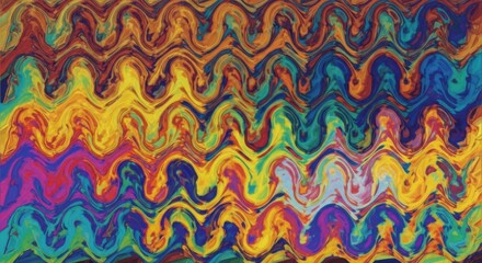 Vibrant Psychedelic Wavy Patterns Abstract Artwork