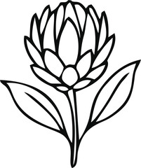 Exotic flower logo vector design, black and white tropical bloom illustration with clean lines, perfect for spa, boutique, or eco branding.