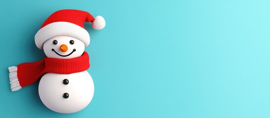 Festive snowman illustration set against a clean teal backdrop for seasonal design