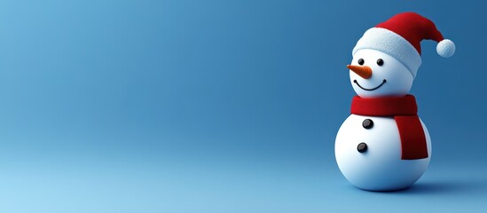 Stylized snowman illustration with cheerful expression, festive winter holiday charm