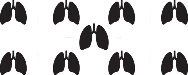 Fototapeta premium Lung Icon (Black Silhouette)