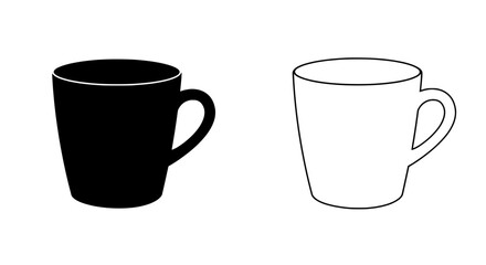 Monochrome Mug Collection: A study of minimalist design showcases a pair of simple mugs. One stands bold in black, its twin in white, inviting the viewer into a world of subtle contrast and pure form.