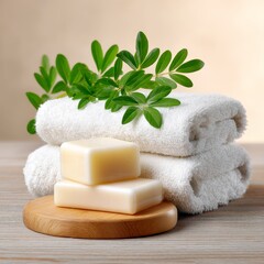 Relaxing spa essentials home environment product photography soft textures tranquil atmosphere