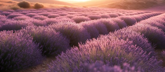 Obraz premium Lavender field at sunrise