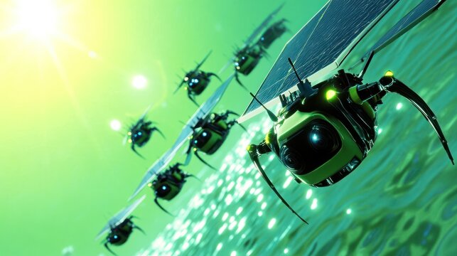 Solar Powered Nanobot Swarm