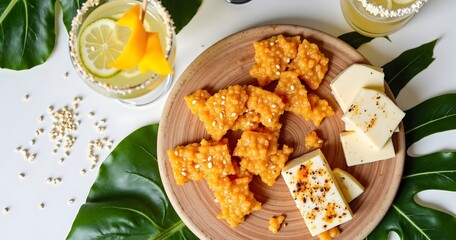 Guava Paste with Cheese and Flor de Caña Cocktail, Cuban Food Menu