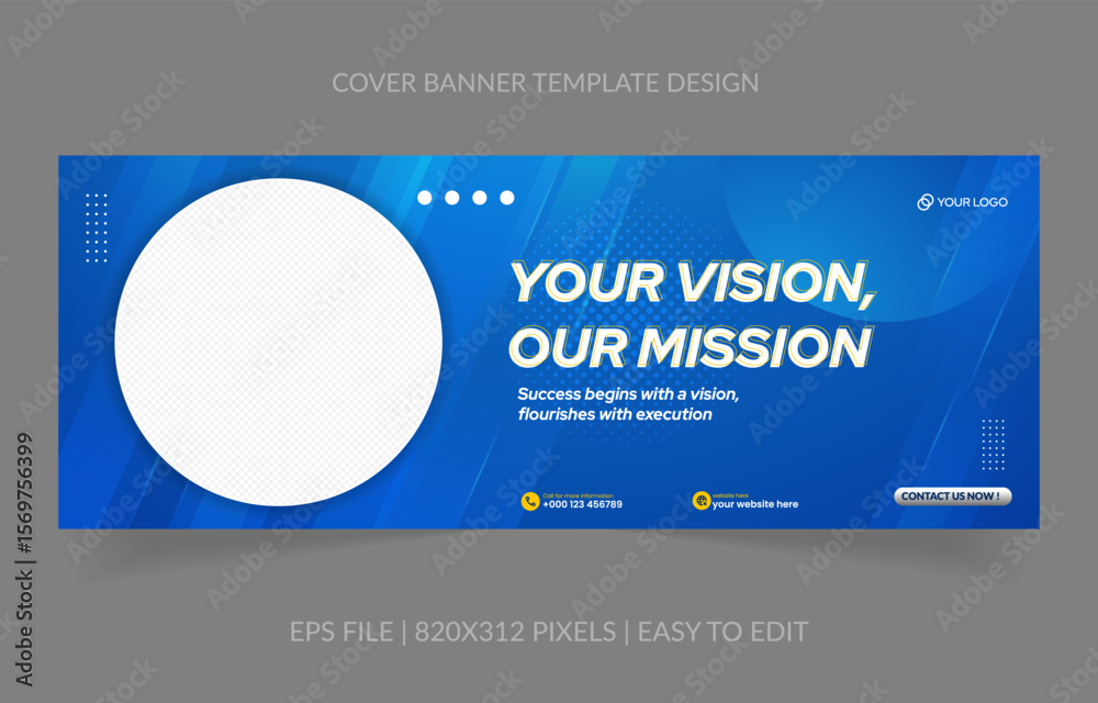 Wall mural abstract background template business banner with image space replacement for social media and websi