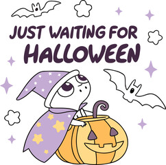  A Cute Halloween Monster Frog Vector For Funny Halloween.