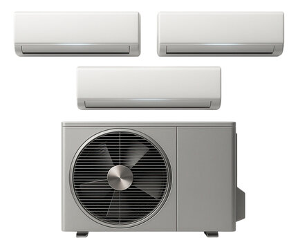 Multi-split air conditioner system for a large home, supporting multiple indoor units connected to a single outdoor unit.