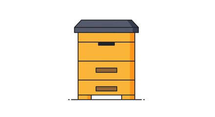 Beehive box isolated on transparent background in flat design style  