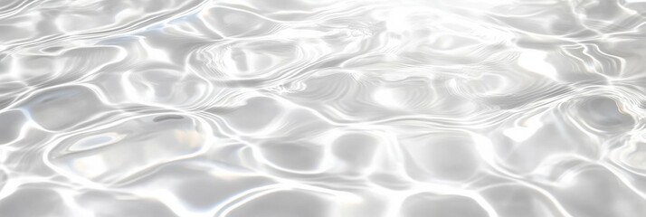Shimmering, clear water surface with gentle ripples creating abstract, light-reflecting patterns.