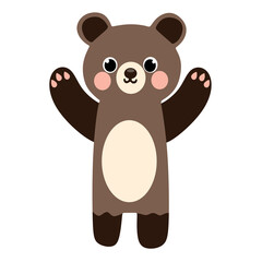 Standing Brown Bear Character Illustration Graphic Element