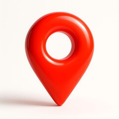 Shiny red gps map pin location marker isolated on white background