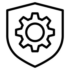 Shield Gears update, gears, control, tool, system. icon in vector illustration