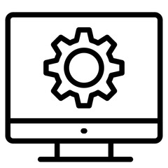 Computer Gears update, gears, control, tool, system. icon in vector illustration