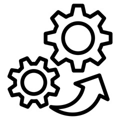 Gears update, gears, control, tool, system. icon in vector illustration