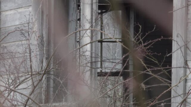 old broken window in vacant structure