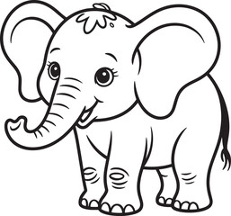 Cute baby elephant with big ears and trunk animal wildlife