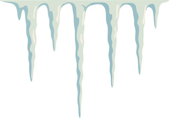 Realistic Icicles Vector Illustration &ndash; Frozen Dripping Ice in Winter Design