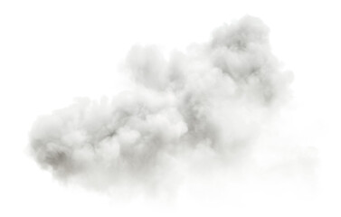 Isolated white steam clouds floating on transparent backgrounds 3d rendering png