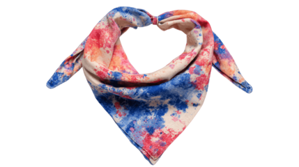 A artisan-dyed cotton bandana, white background --ar 16:9