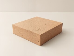 Empty cork yoga block mockup for branding