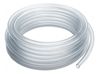 Small diameter clear plastic tubing intended for use in aquariums, channeling water to filters and back.