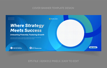 abstract background template business banner with image space replacement for social media and website promotion