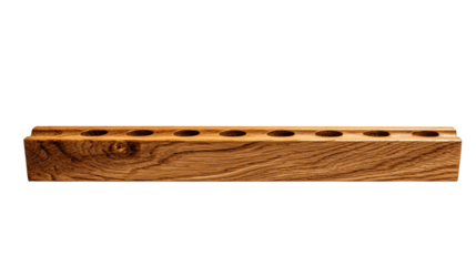 A solid oak magnetic knife strip, white background --ar 16:9