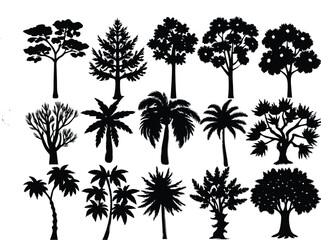 Collection of Black Tree Silhouettes