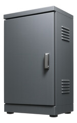 Freestanding electrical panel enclosure for a commercial office building, providing ample space for extensive electrical layouts.