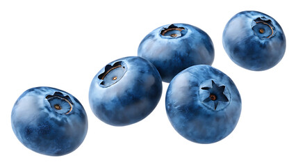 Fresh blueberries isolated on transparent background