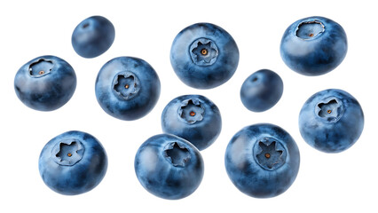 Fresh blueberries isolated on transparent background