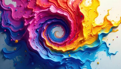 Vibrant Multicolored Spiral Paint Swirl Dynamic Energetic Abstract Background