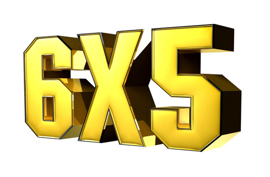 6x5 black edge gold 3D illustration. Advertising signs. Product design. Product sales.