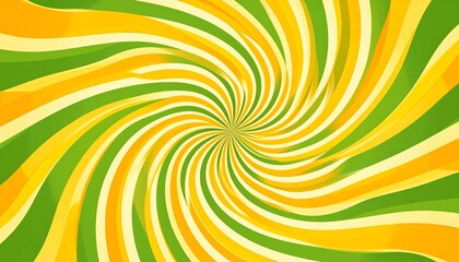 Obraz premium Colorful spiral vortex of blended citrus colors—lemon yellow, tangerine, and lime, radiating from the center outward