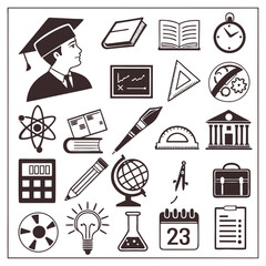 Flat Black and White Game Icons – 25 Vector Gaming Symbols Set