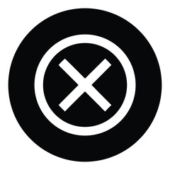 Obraz premium Black circle with white cross symbol graphic design element for ui ux web design and app interface