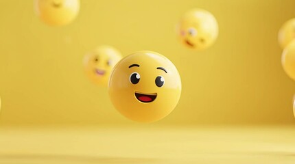 Floating 3D Emoji Faces on Bright Yellow Background – Playful and Colorful Social Media Concept with Smileys, Modern Communication Symbols, Joyful Expressions, and Digital Pop Art Style
- Powered by Adobe