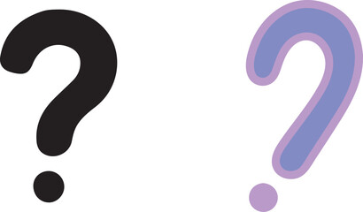 Question mark Doodle drawing on transparent