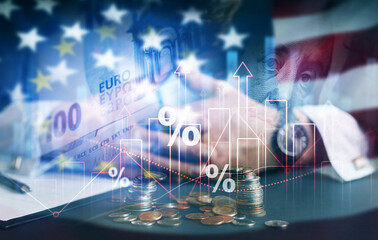 United States tariffs  government import taxation for Europe,to increase the American economy.Industrial Tariffs growth.Import Trade Tariffs increase.Trade war policy in development.