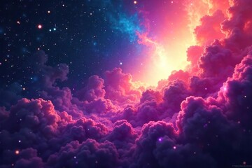 Vibrant Swirling Nebula Cosmic Gas Clouds in High Resolution for Sci-Fi, Fantasy, and Abstract Design Projects