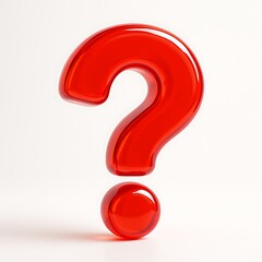 Naklejka premium Glossy red question mark symbol isolated on white background