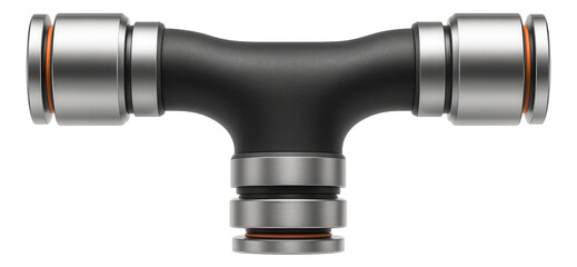 Metal-plastic pipe with quick-connect fittings for easy installation in home plumbing repairs and renovations.