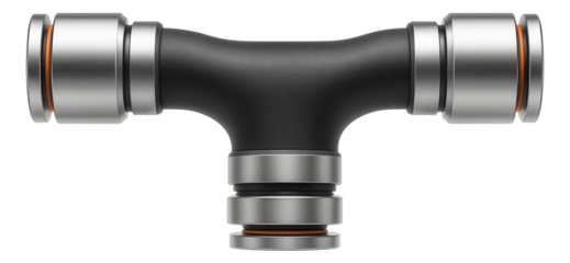 Metal-plastic pipe with quick-connect fittings for easy installation in home plumbing repairs and renovations.